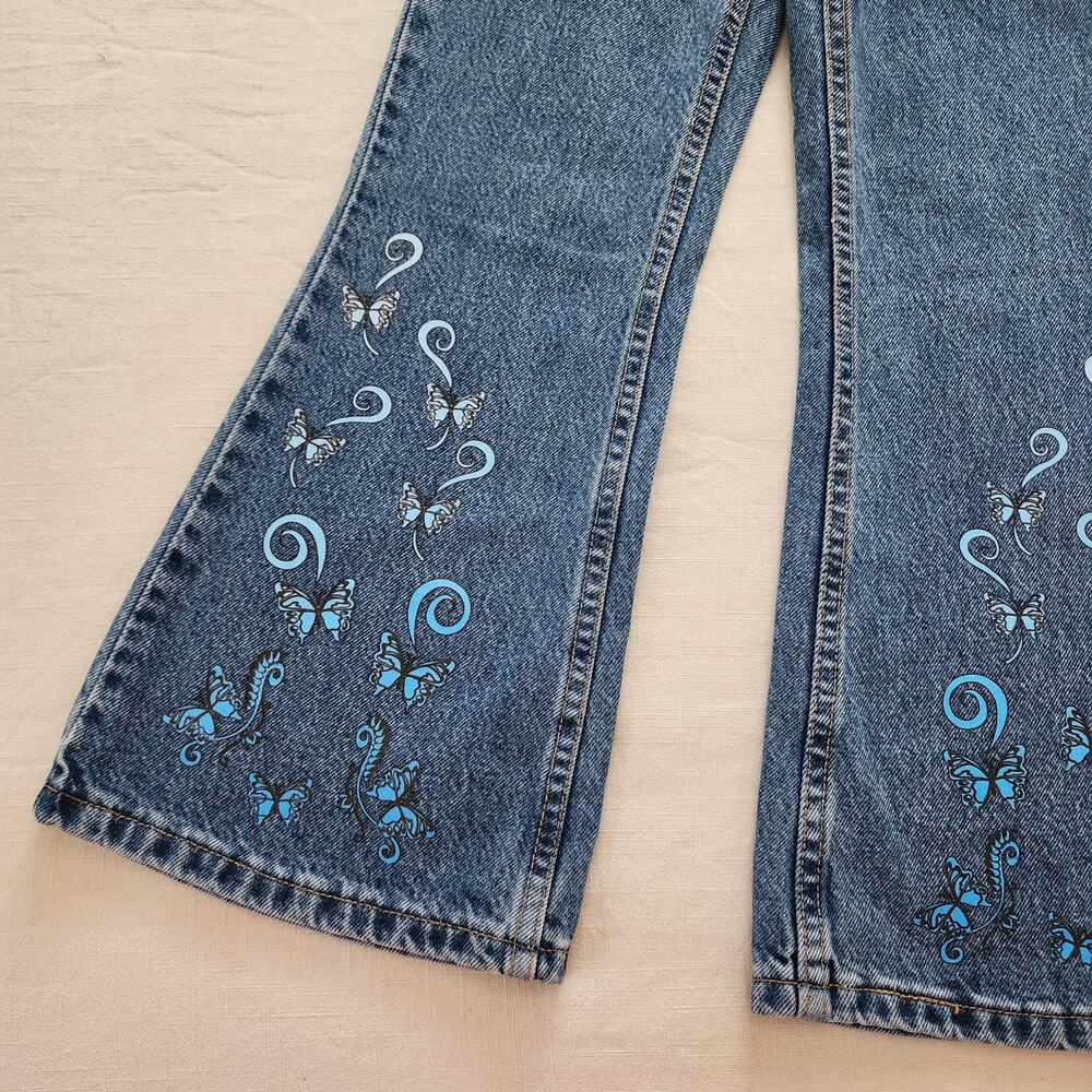 Vintage Levi's Flared Butterfly Jeans kids 7 - Picture 2 of 10